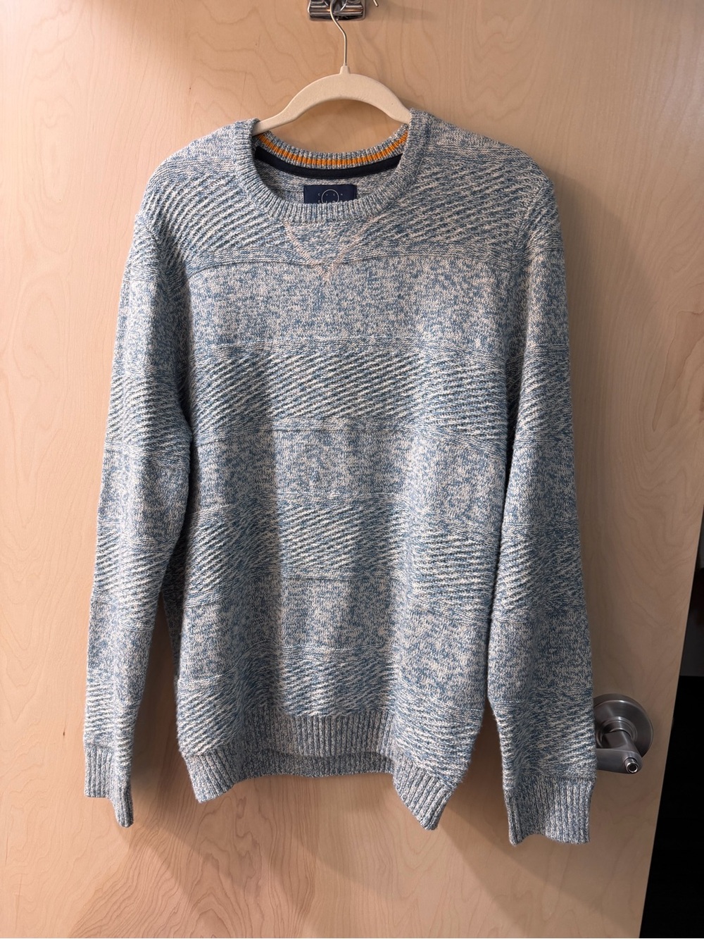 Even tide Men's Crewneck Heathered Blue Sweater